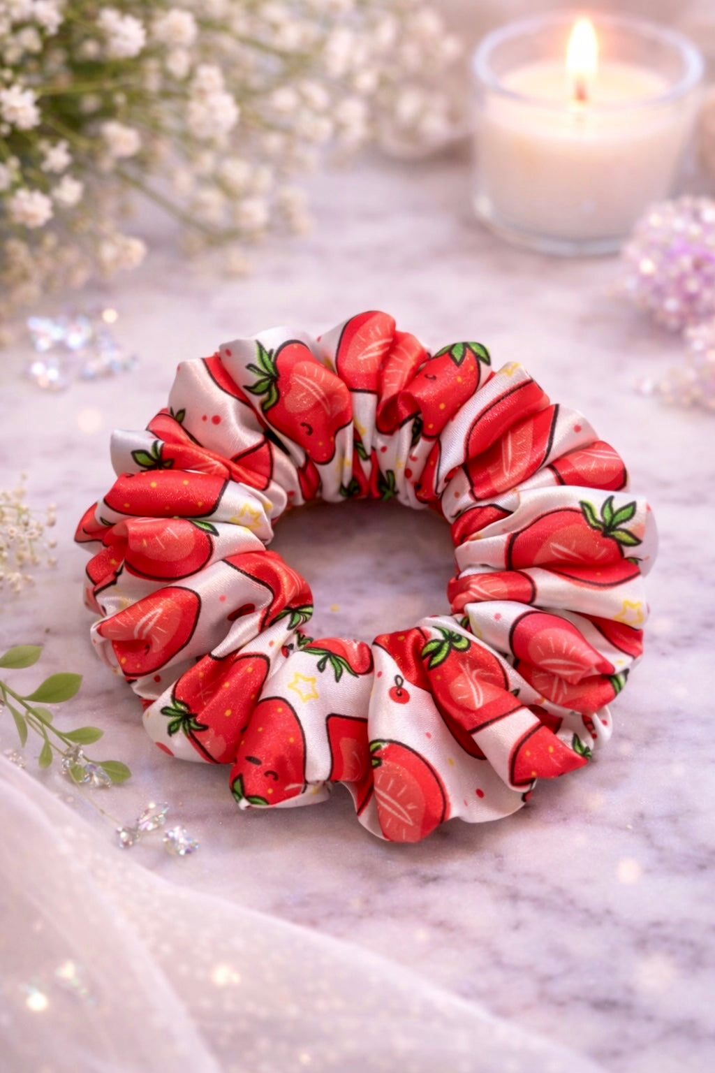 Premium Handmade Strawberry Scrunchies