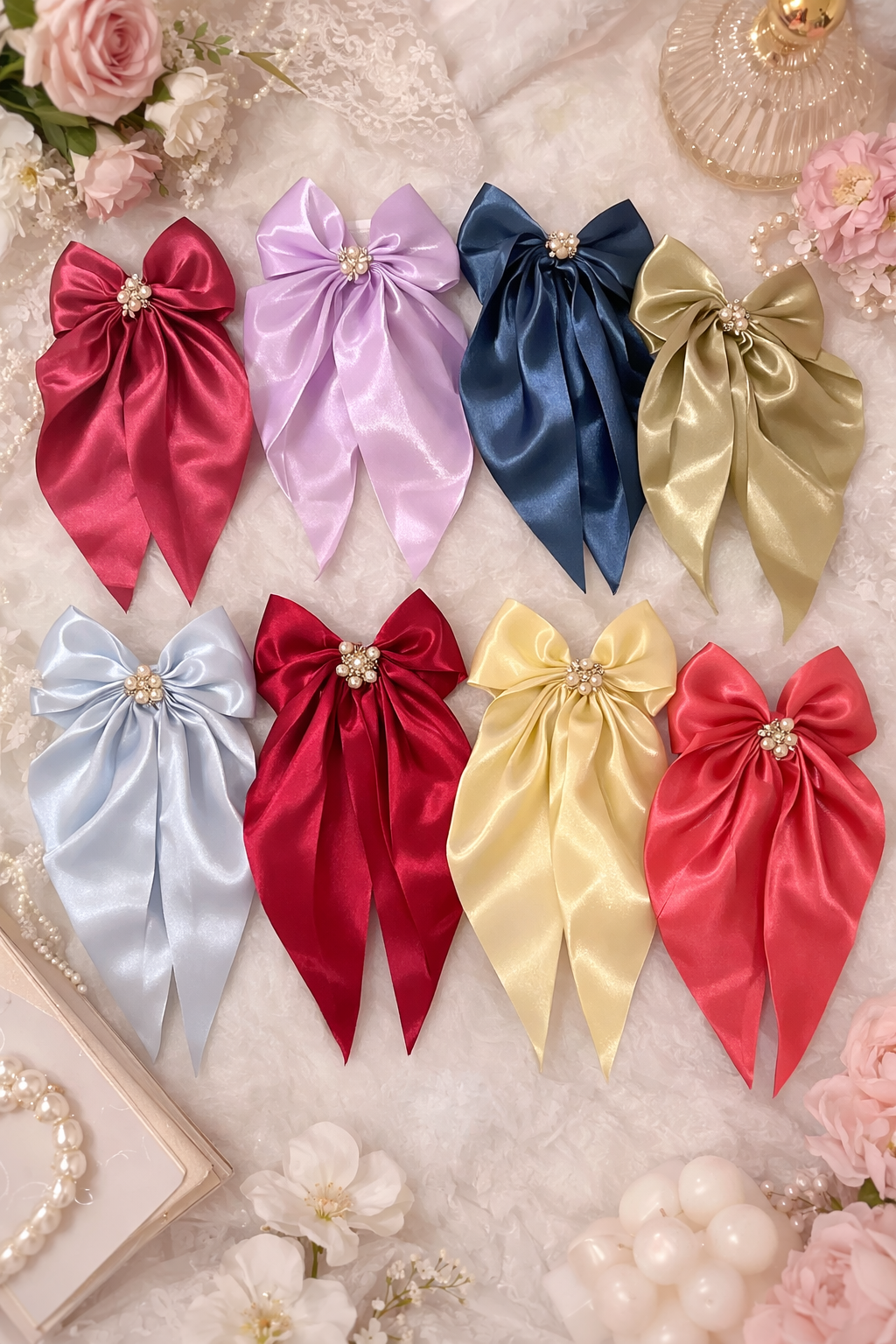 Korean Premium Stone Studded Hair Bow