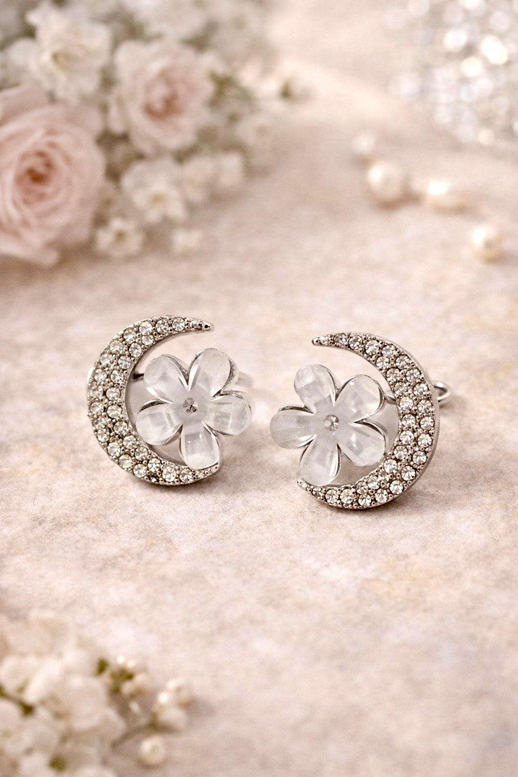 Premium Crystal Moon Earrings