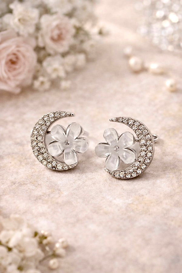 Premium Crystal Moon Earrings