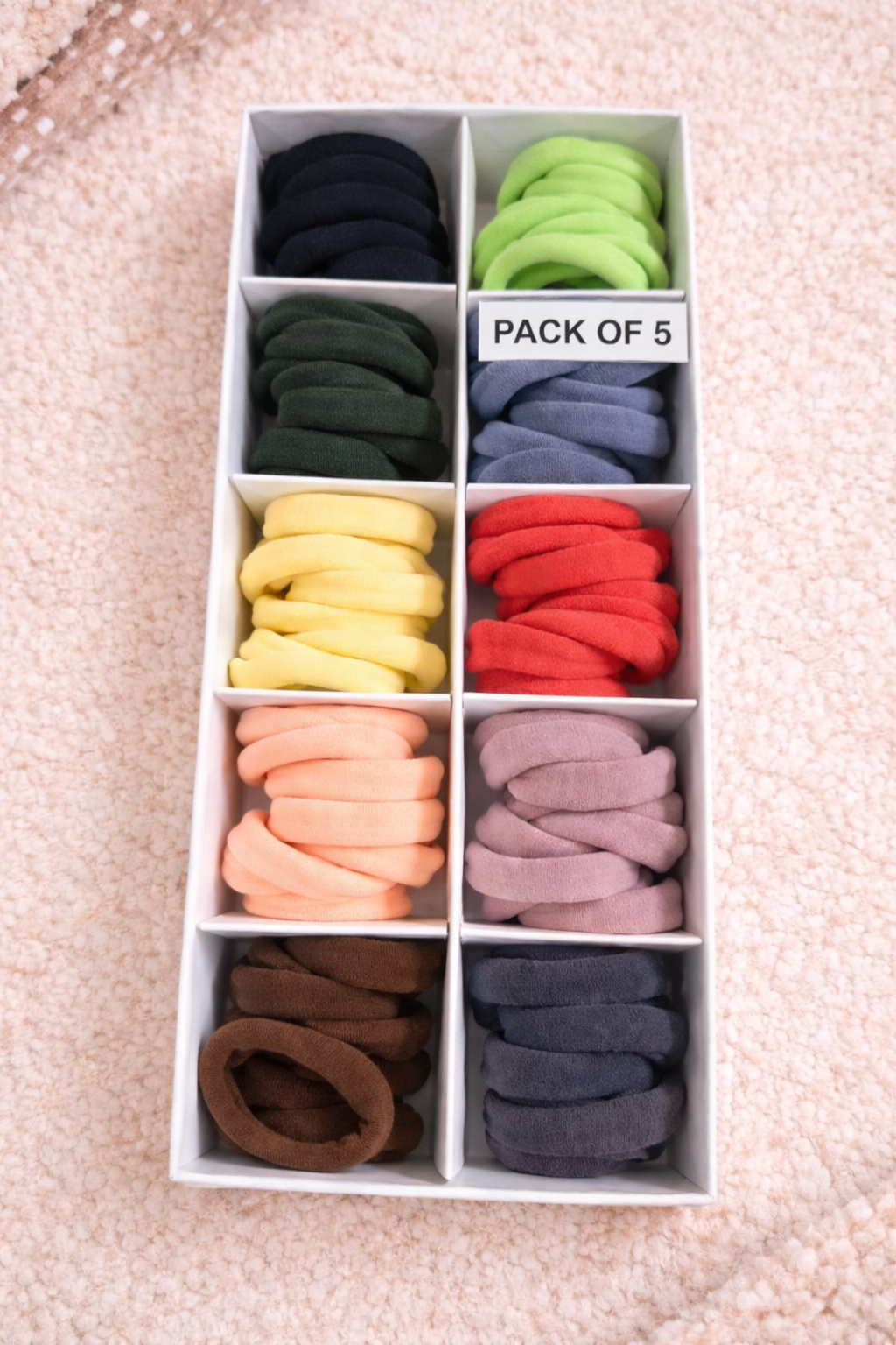 Premium Pastel Vibrant Hair Bands - Assorted - Pack of 5