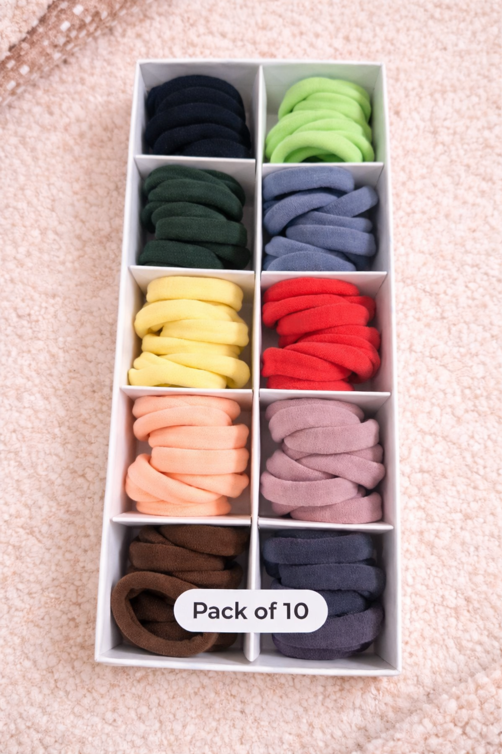 Premium Pastel Vibrant Hair Bands - Assorted - Pack of 10