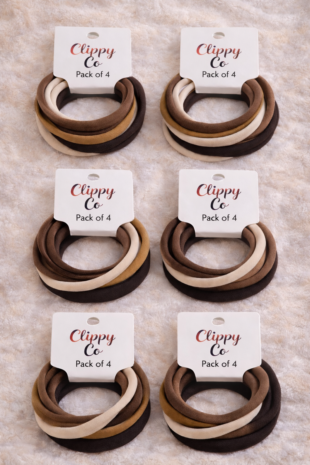 Hair Ties Nude Assorted - Pack of 4