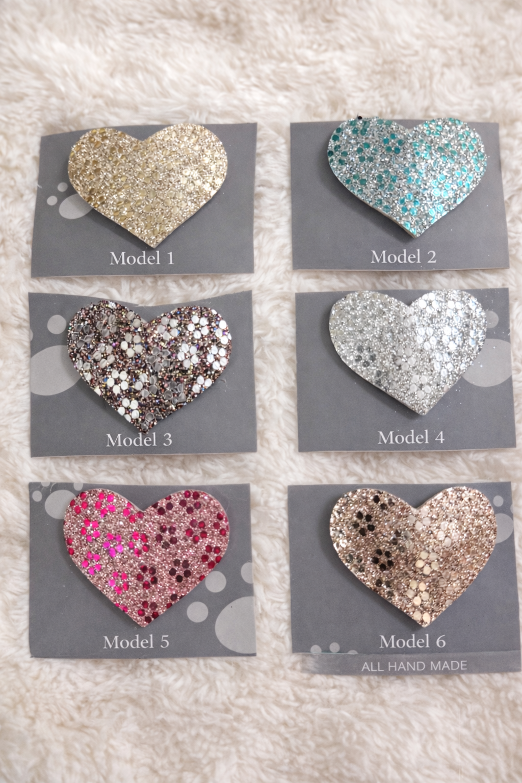 Glittery Heart Tick Tick Hair Pins