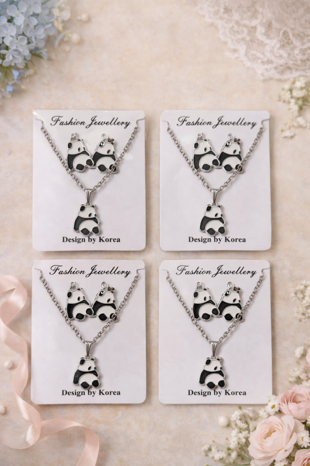 Panda Chain & Earrings Combo