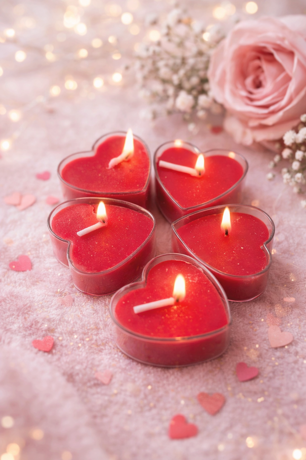 Heart Shaped Rose Scented Candles