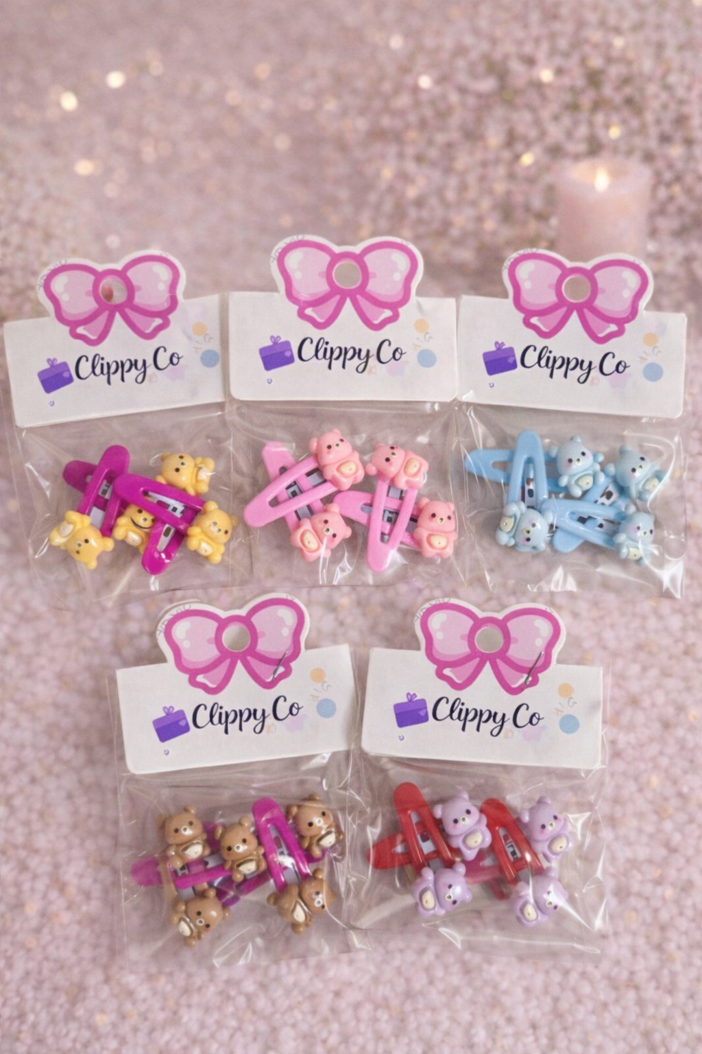 Teddy Bear Tick Tick Clips