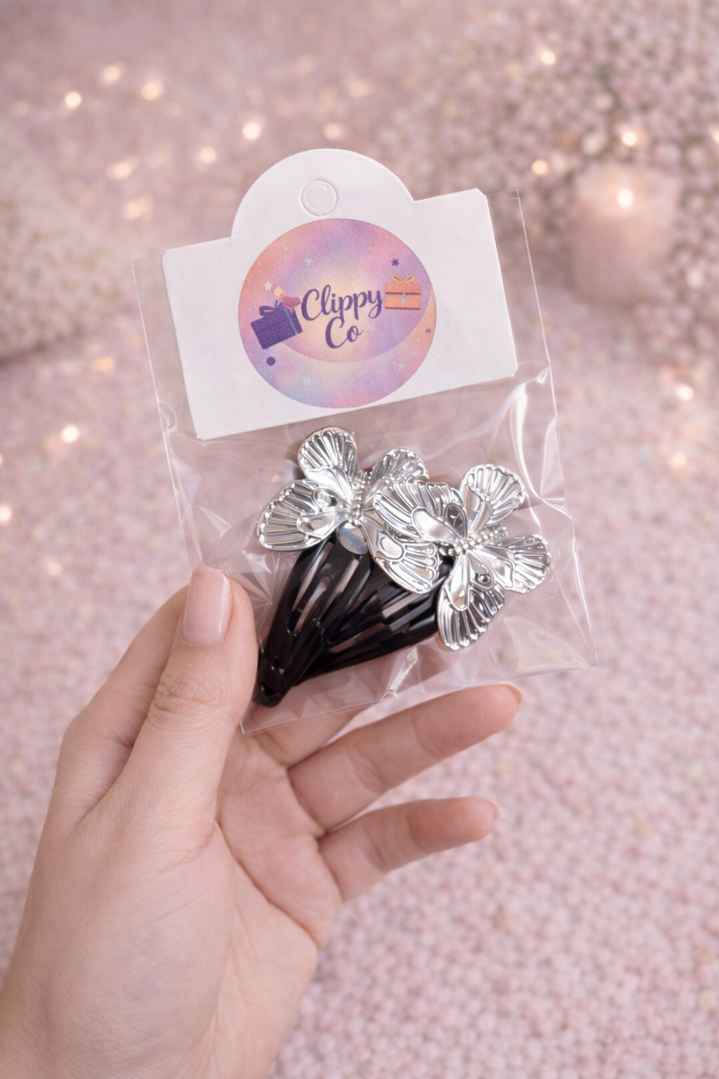 Butterfly Metallic Tick Tick Clips