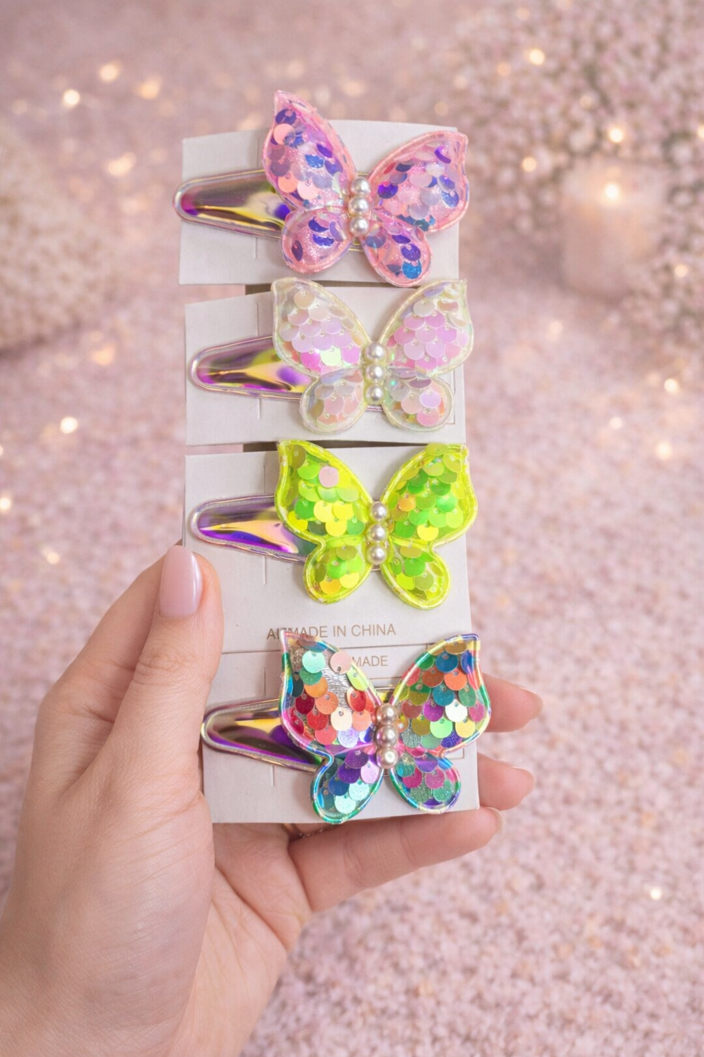 Butterfly Tick Tick Clip - Holographic