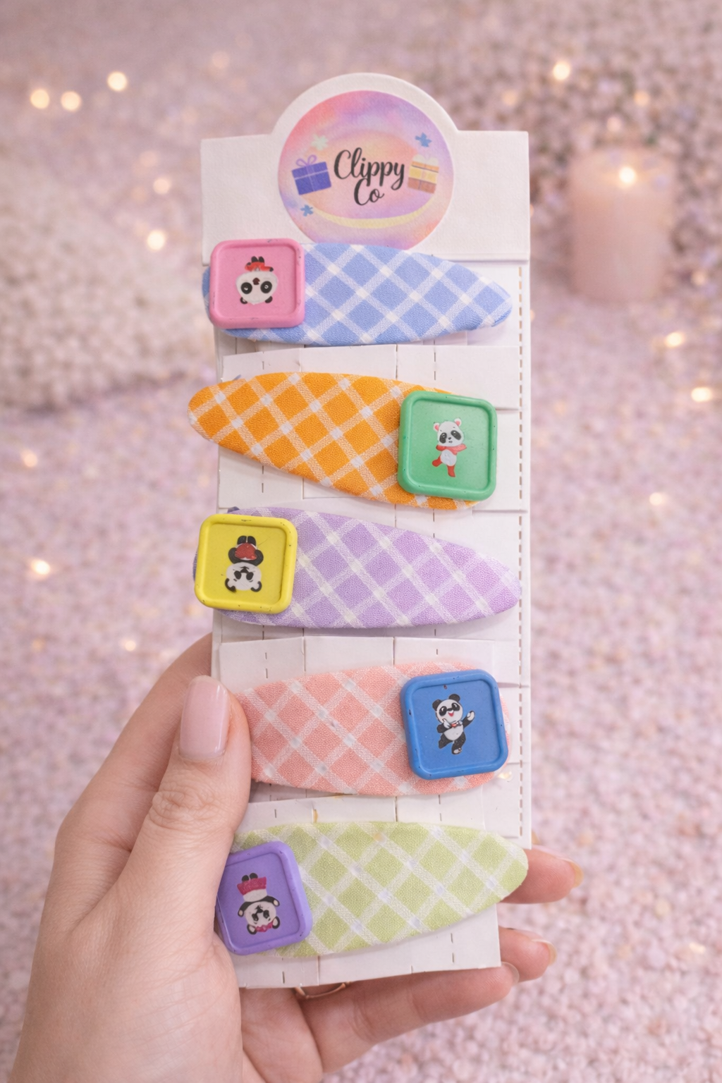 Panda Tick Tick Clip - Pastel
