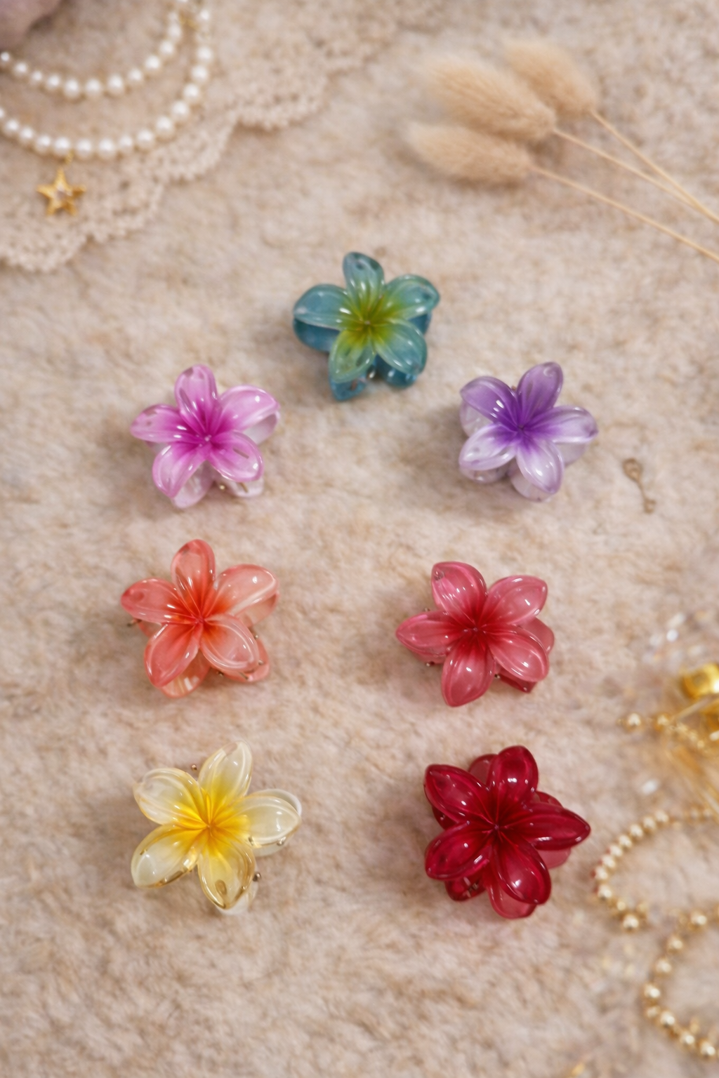 Trending Glossy Floral Claws - Dual Shade
