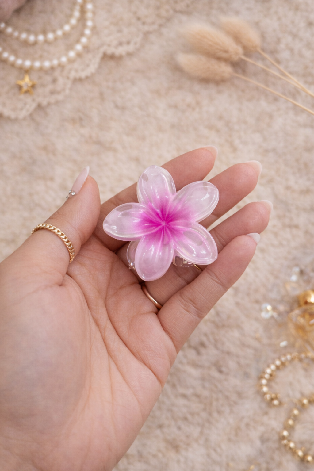Trending Glossy Floral Claws - Dual Shade