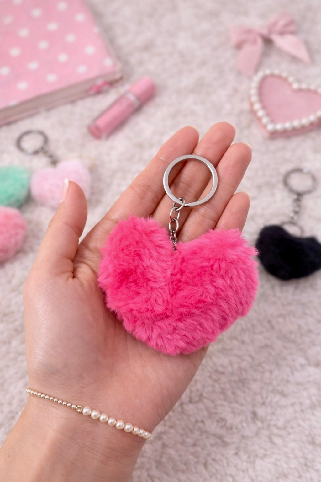 Assorted Heart Plushie Keychains