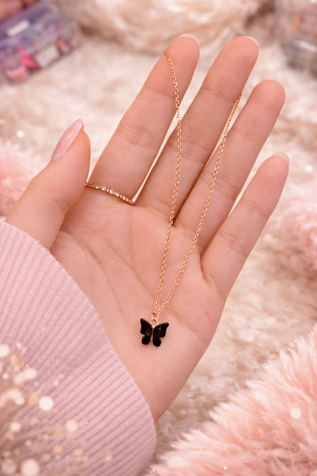 Minimal Butterfly Pendant with Chain