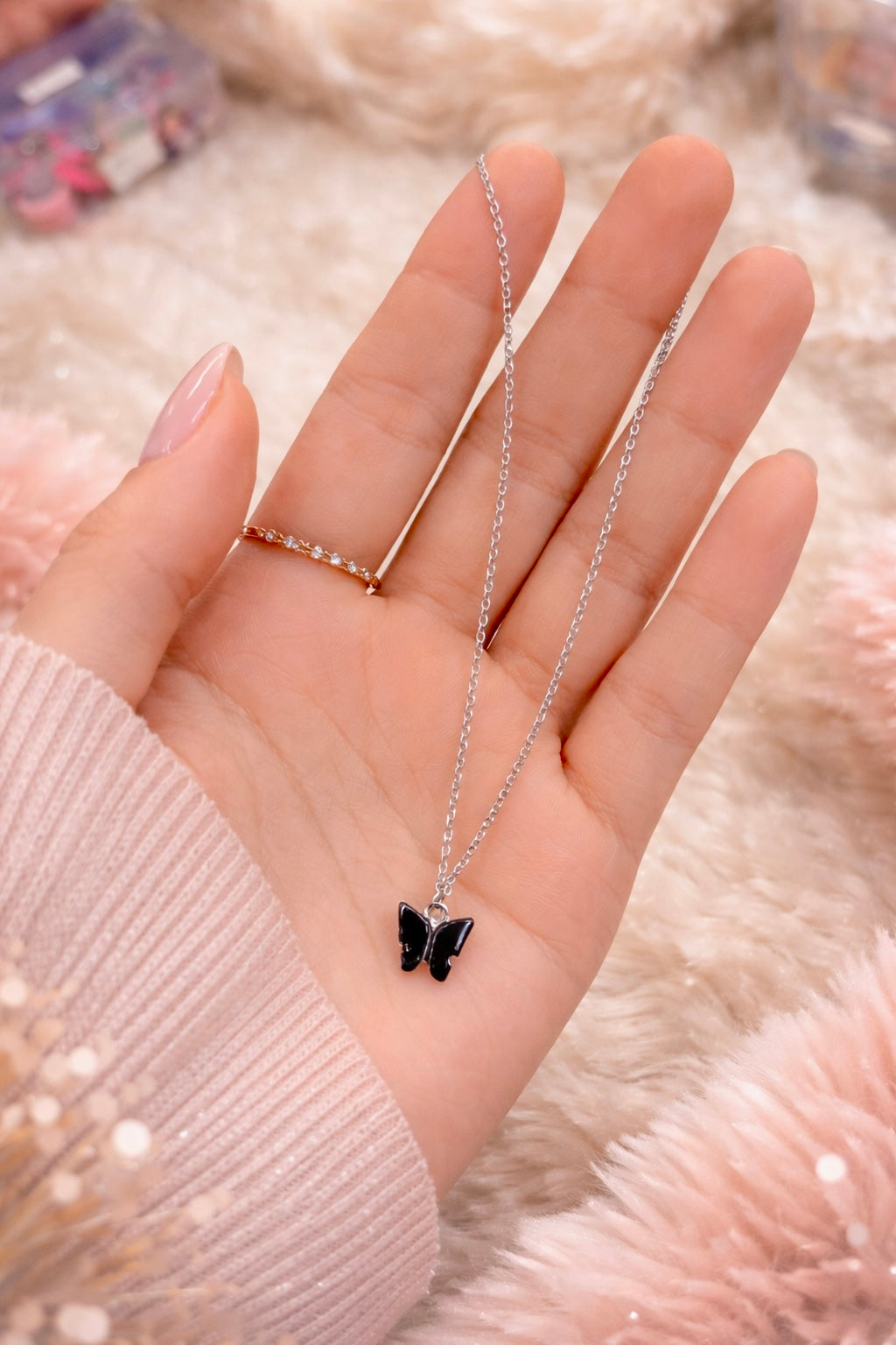 Minimal Butterfly Pendant with Chain