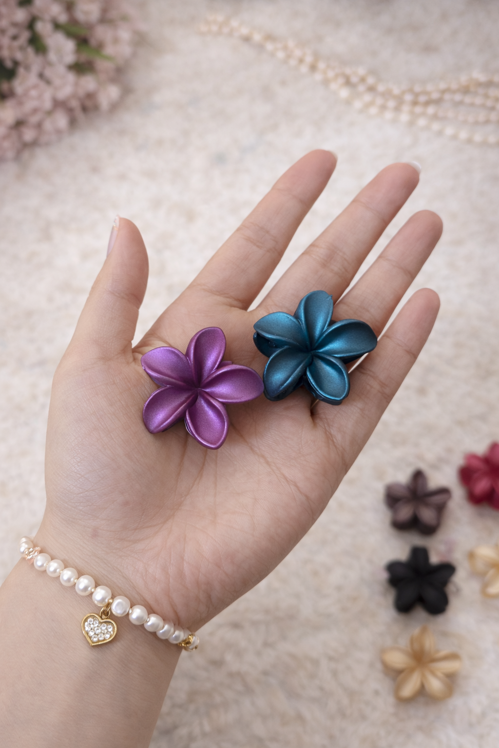 Trending Metallic Matte Floral Claws