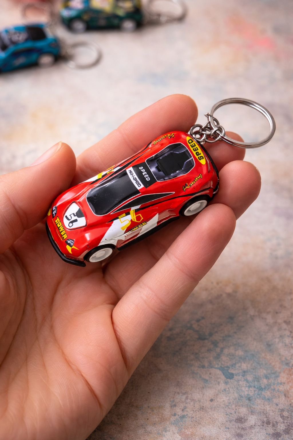 Rollback Moving Car Keychain