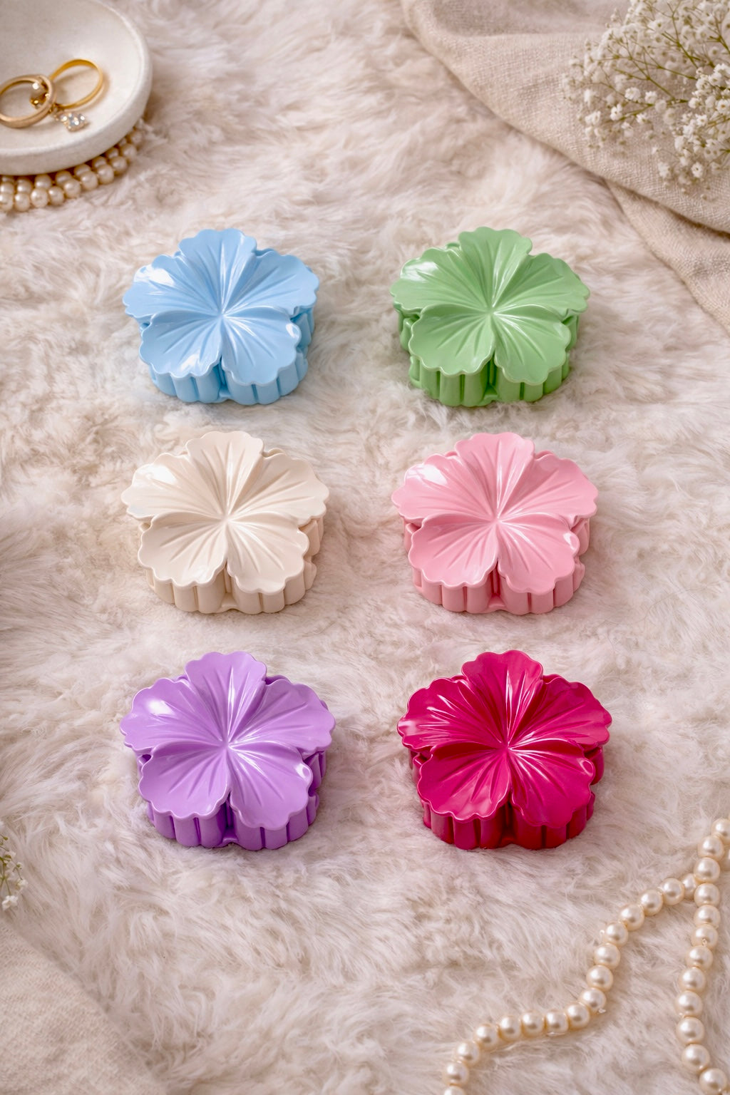 Glossy Pastel Hibiscus Claws