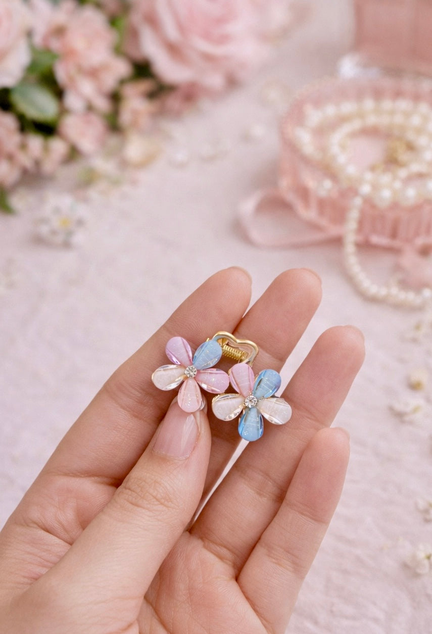 Double Floral Glossy Metal Claws