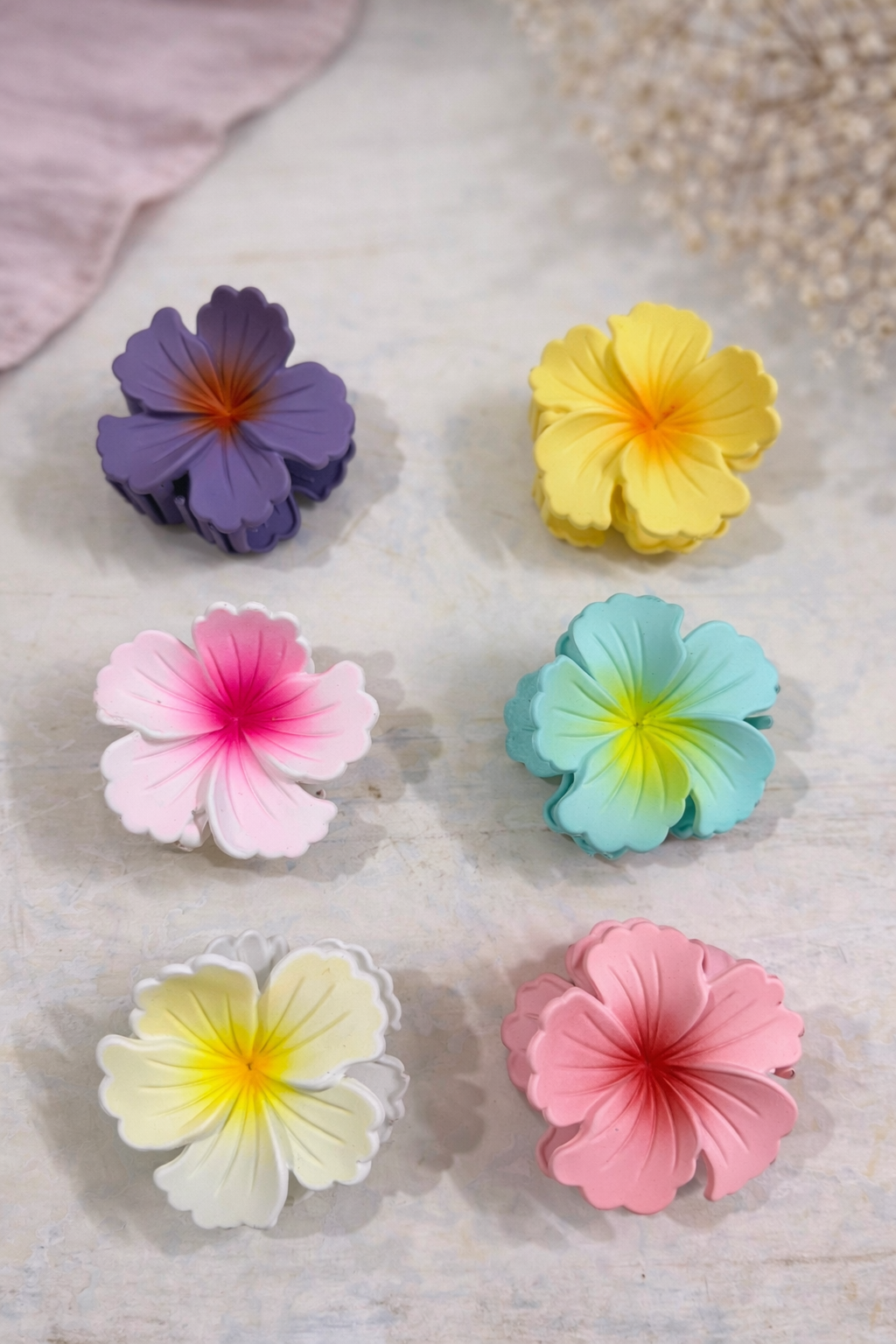 Dual Shade Pastel Hibiscus Claws - Large