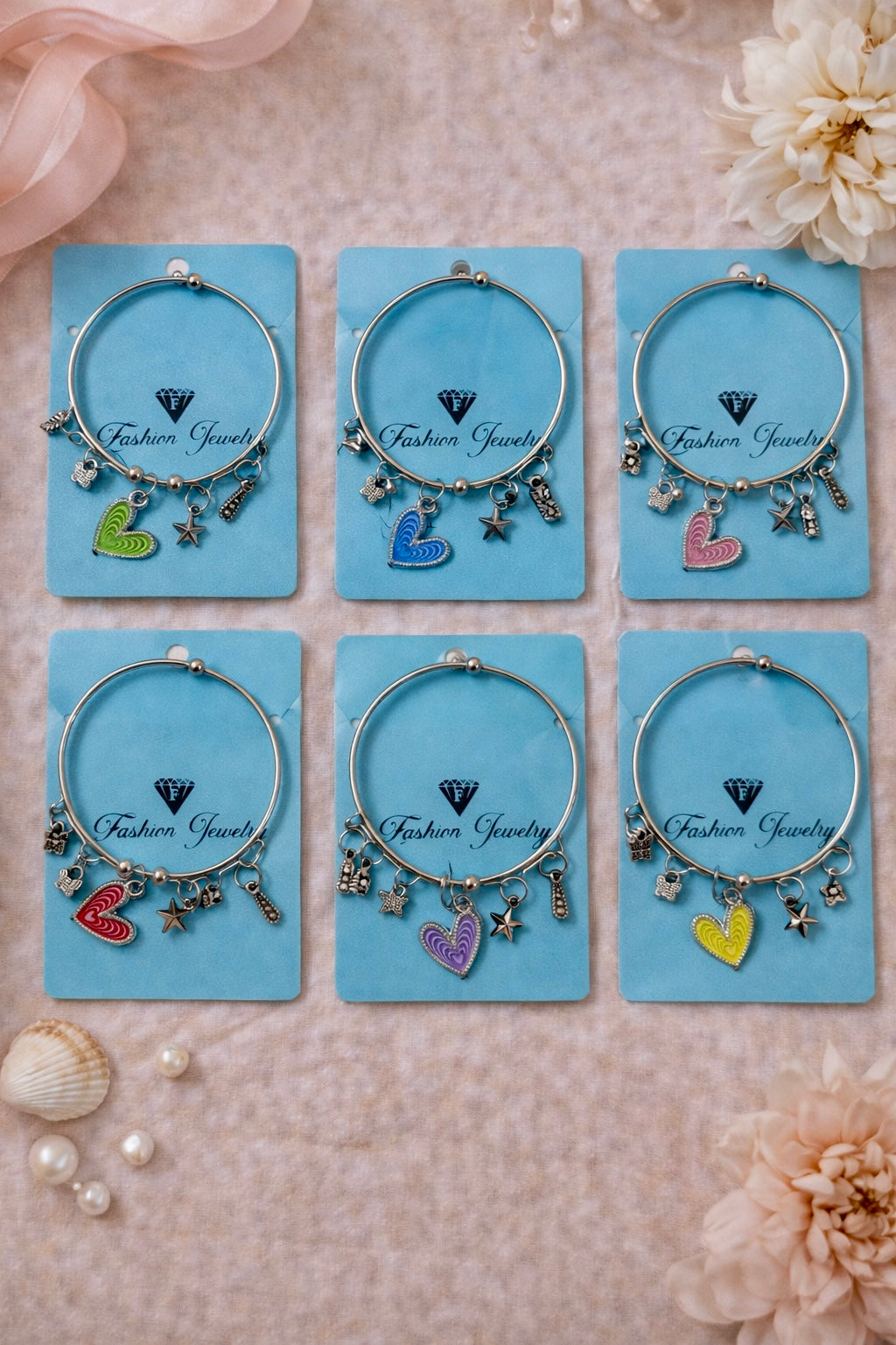 Metal Heart Charms Bracelet