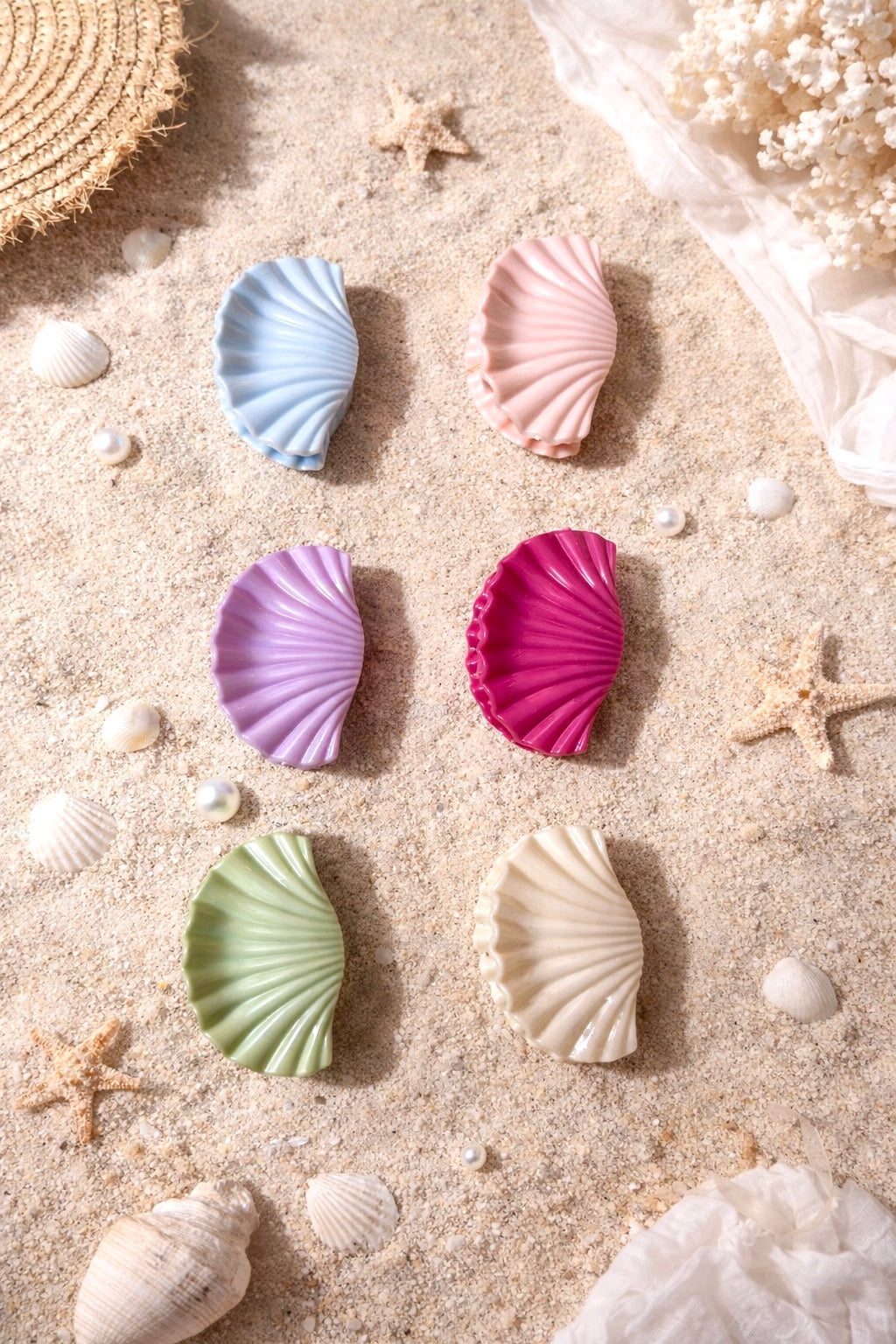 Glossy Pastel Shell Claws
