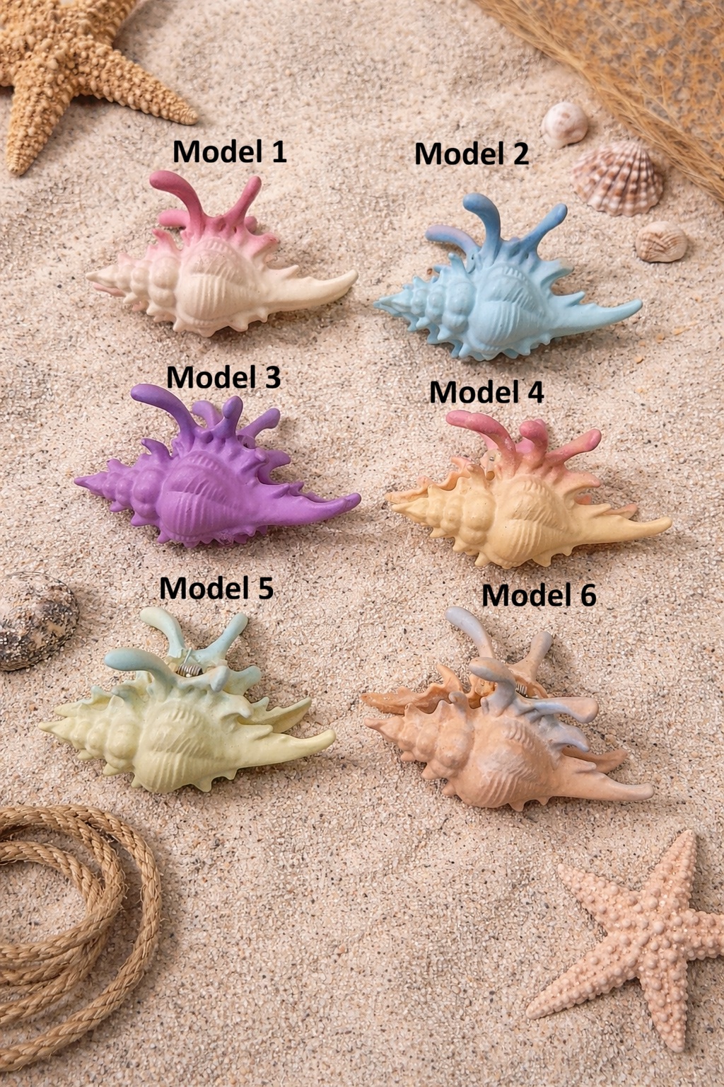 Dual Shade Pastel Conch Shell Claws