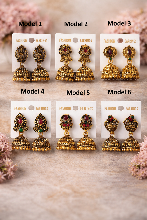 Oxidised Gold Jhumkas