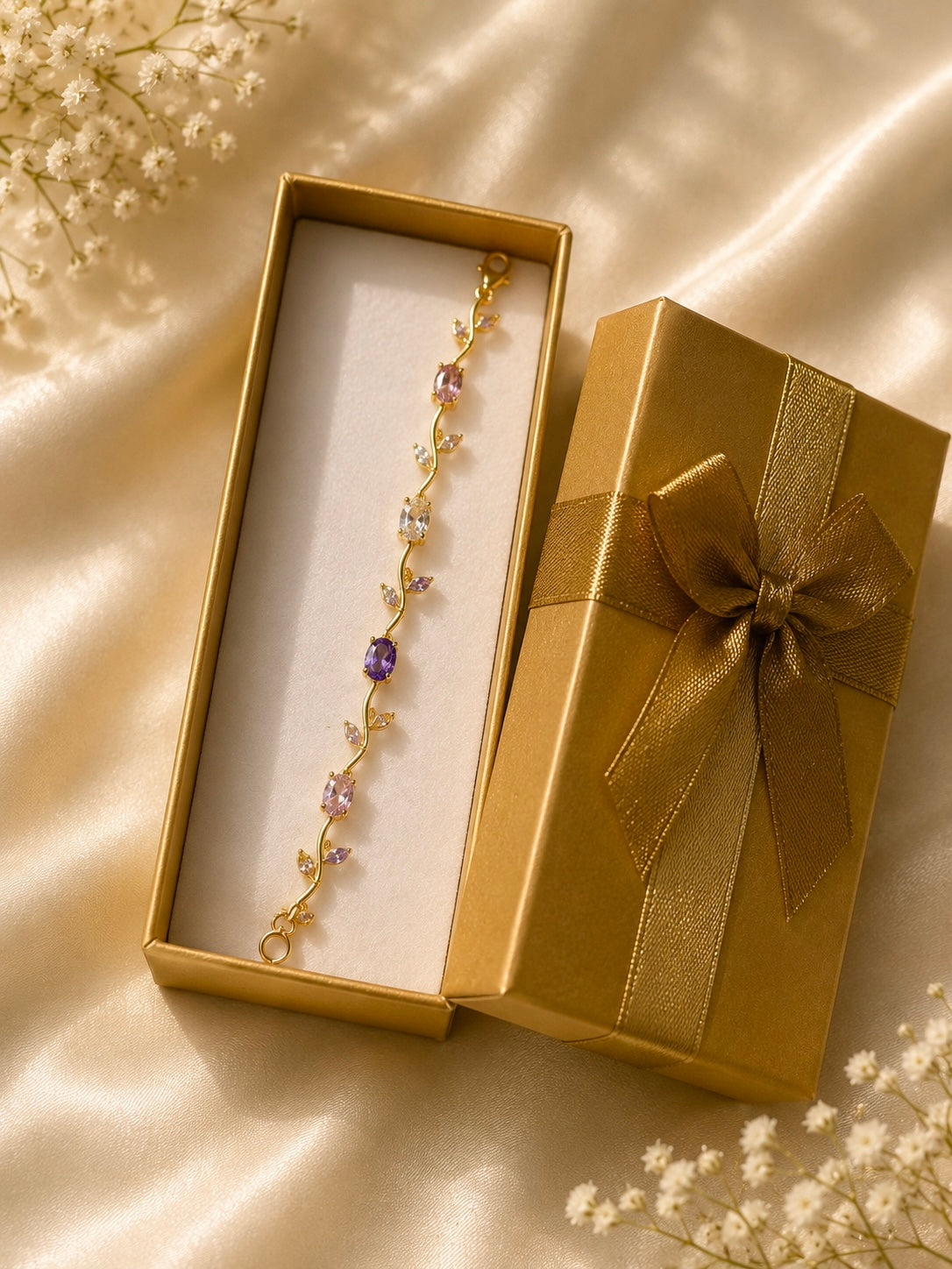Korean Anti-Tarnish Tulip Bracelet - Lavender Blossom