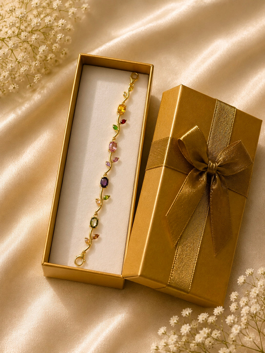 Korean Anti-Tarnish Tulip Bracelet - Rainbow Blossom